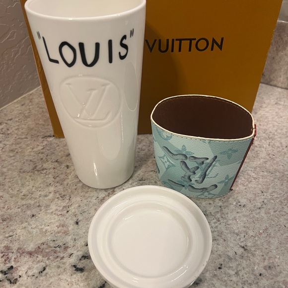 Louis Vuitton Travel Mug with Blue Monogram Sleeve - Picture 3 of 5